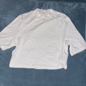 White high neck crop top